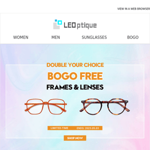 UP TO 50% OFF! BUY ONE GET ONE FREE (FRAMES &amp; LENSES)!