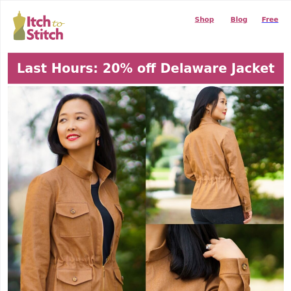 Last Hours: Delaware Jacket Pattern - 20% Off