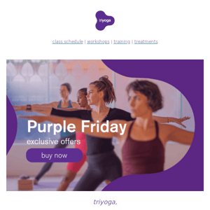 Purple Friday offers end soon Triyoga 💜