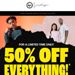 Final Hours ⌛ : Get 50% off absolutely EVERYTHING!*  ❌❌❌