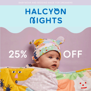 25% OFF All Bedding, Baby Wraps & Blankets! 🩵🌙