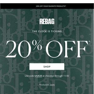 Time is running out for 20% off