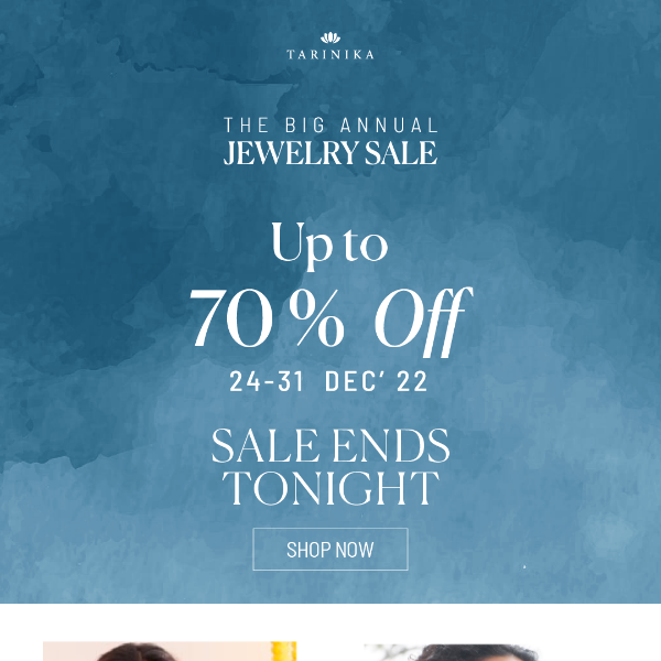 Tarinika's Big Annual Jewelry Sale Ends Midnight | Shop Now to Get Up to 70% Off