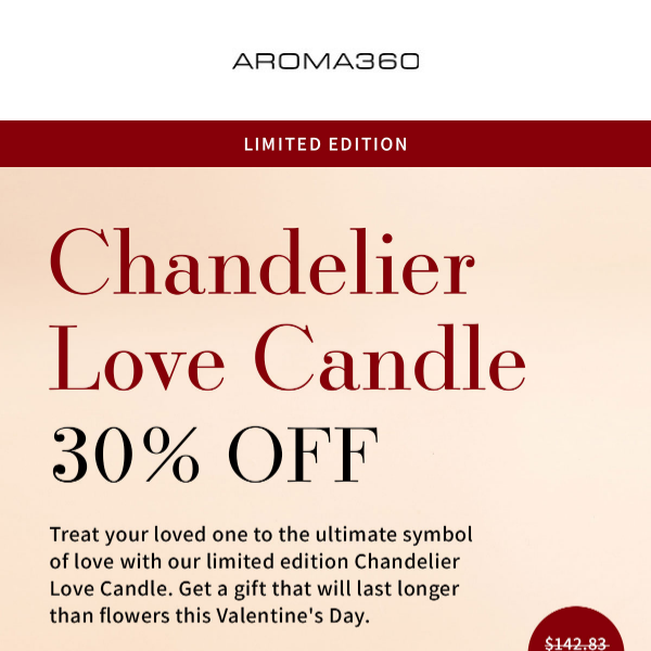 30% OFF The Chandelier Love Candle