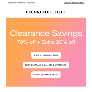 Selling Fast! 70% Off + Extra 20% Off Clearance Styles!