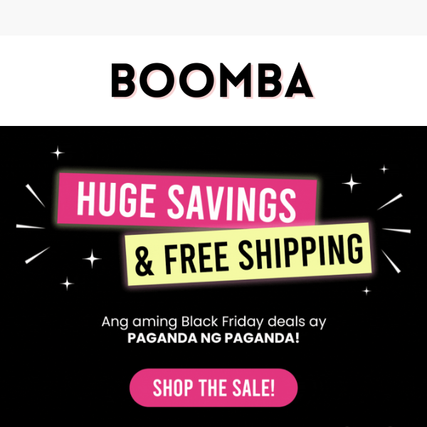 ✨ FREE shipping and gift mula sa BOOMBA! Grab this treat now! 🥳