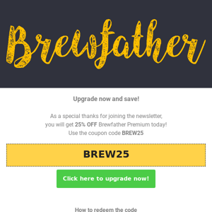 25% OFF Brewfather Premium! 🍻