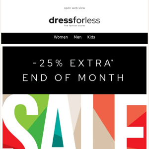 SALE with 25% EXTRA at dressforless