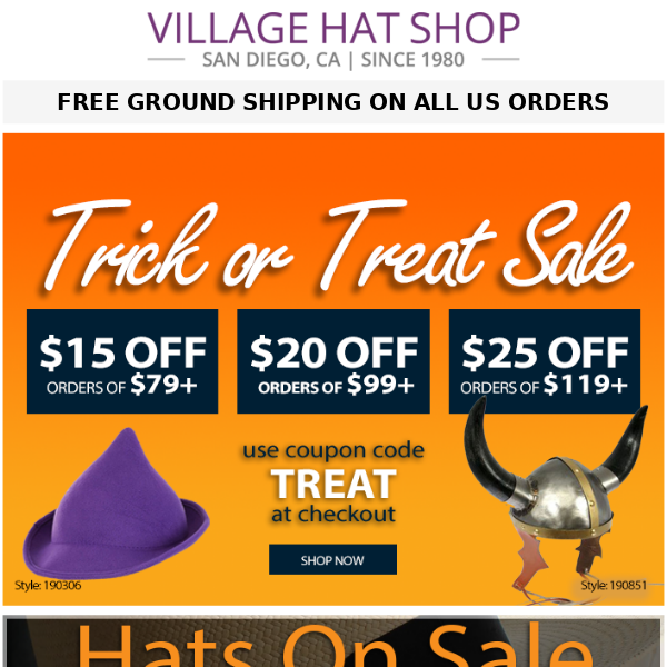 FINAL WEEKEND -- Up To $25 Off This Halloween Trick or Treat Sale | FREE Ground Shipping on ALL US Orders