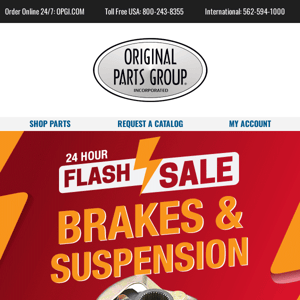 Flash Sale on Brakes & Suspension Today Only!