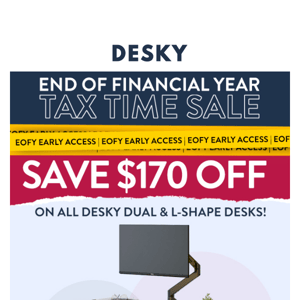 EOFY EARLY ACCESS 🚨 Save $170 off Sit Stand Desks!