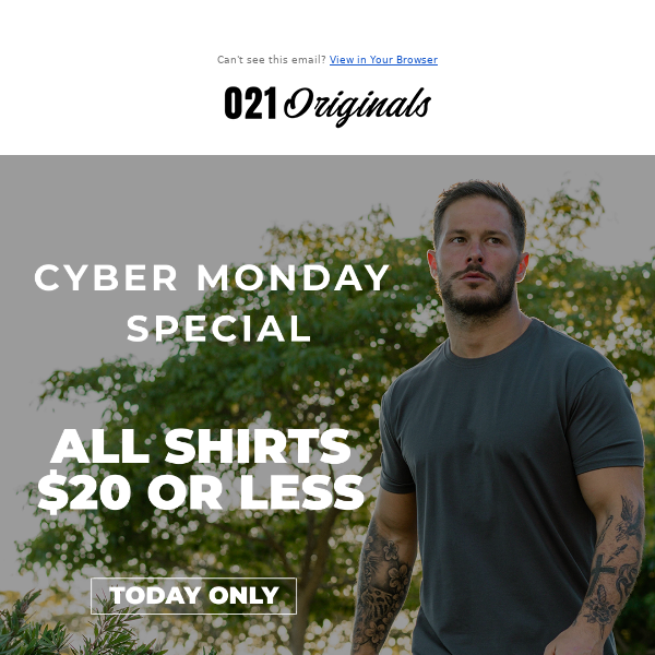 🚨ALL Shirts are $20 OR LESS - TODAY ONLY!!