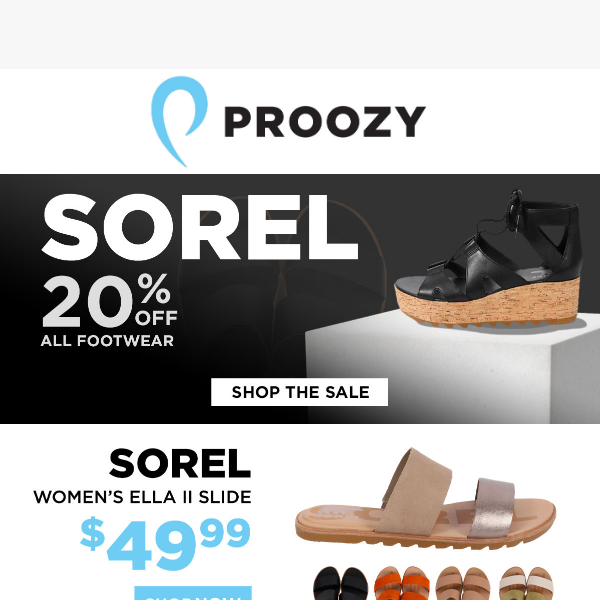 Time to Treat Yourself! 20% Off Sorel Shoes.