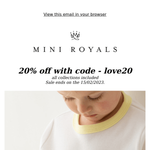 20% off this weekend with code - love20