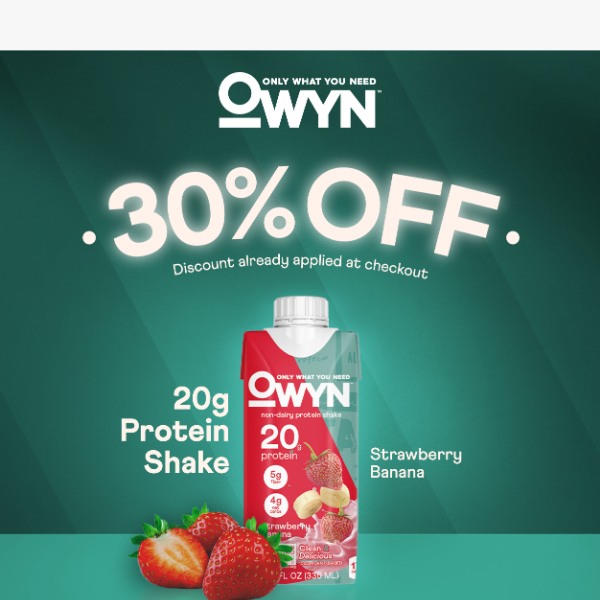 🍓30% OFF, OWYN Strawberry Banana Cartons. This exclusive offer won't last!