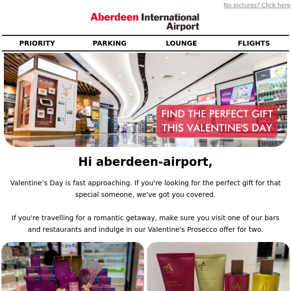 Find the perfect gift this Valentine's Day Aberdeen Airport 💝