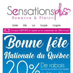 WOW!!! 20% de rabais pour le Week-end.