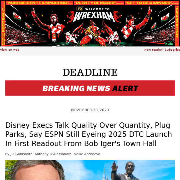 Disney Execs Talk Quality Over Quantity, Plug Parks, Say ESPN Still Eyeing 2025 DTC Launch In First Readout From Bob Iger’s Town Hall