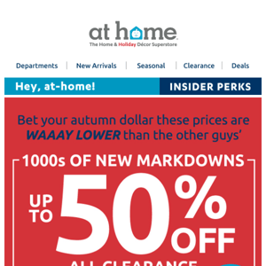 🚨 Up to 50% off clearance + 100s of new markdowns