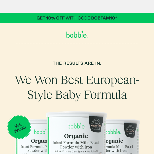 We made Babylist’s Best Baby Formulas of 2023 🏆