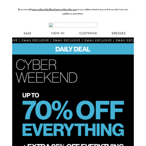 Black Friday Weekend continues | Up to 70% off everything