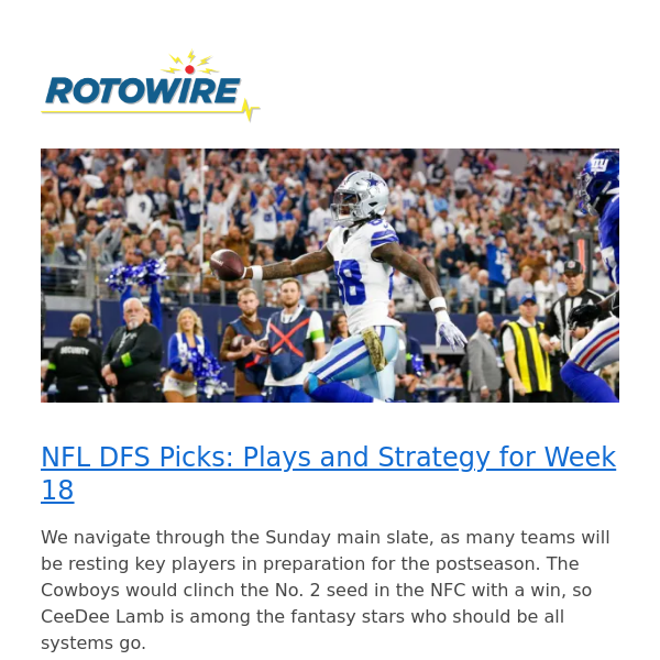 DFS Today: Breaking Down the Top NFL, NBA and NHL Plays