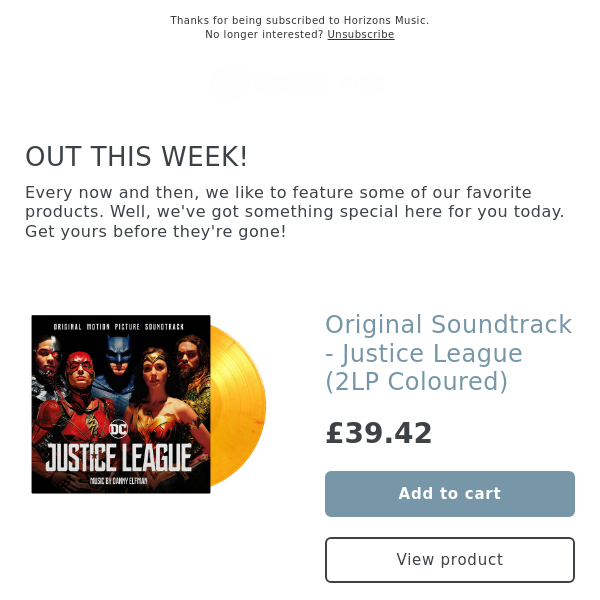 LIMITED EDITION 1000 NUMBERED COPIES! Original Soundtrack - Justice League (2LP Coloured)