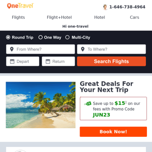 OneTravel Flight & Hotel Deals by W K travel, Inc.