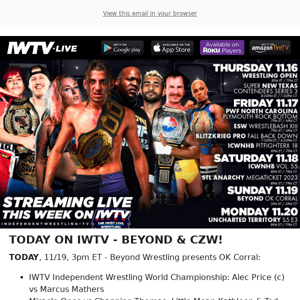 TONIGHT on IWTV - Beyond & CZW!