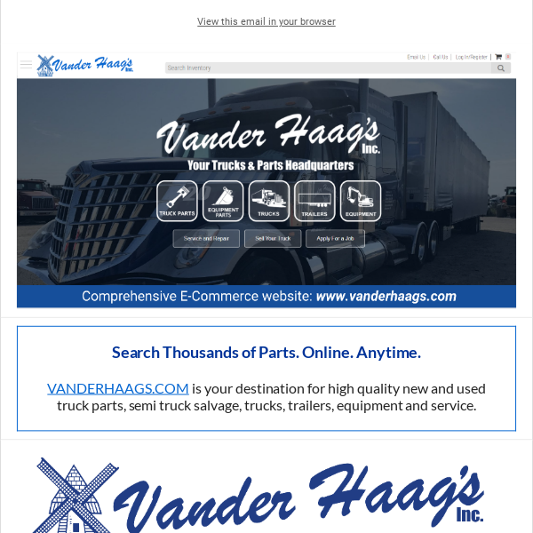 Keep on Trucking with Vander Haag's, Inc.