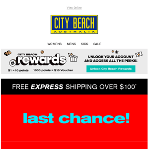 City Beach 3 Day Sale Ends Tonight!