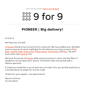 Pioneer | Big delivery!