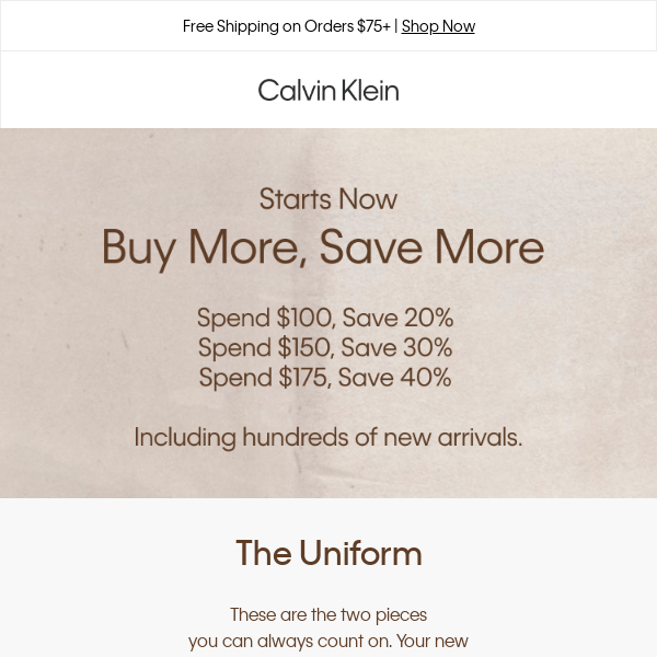 Buy More, Save More Starts Now – Exclusively Online - Calvin Klein