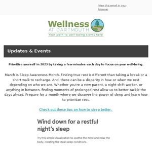 Wellness at Dartmouth News - March 2023