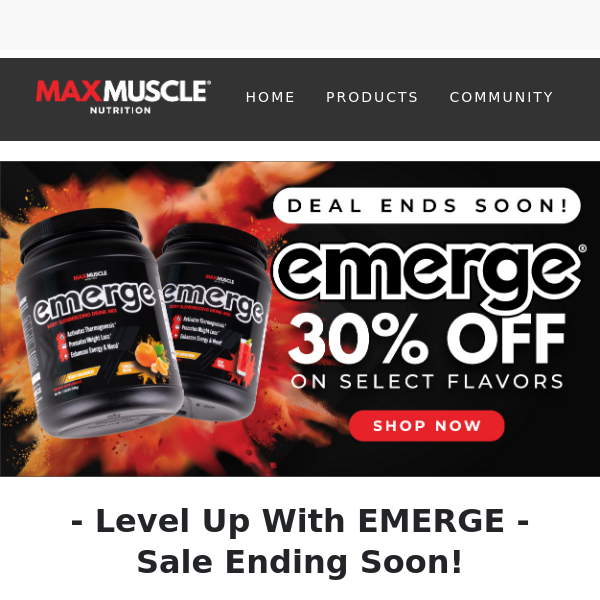 Max Muscle Nutrition Latest Emails