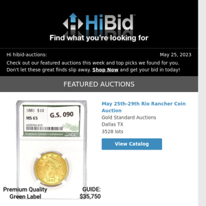 Thursday's Hottest Deals From HiBid Auctions - Bid Now!