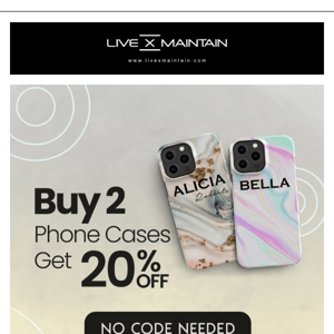 20% Off Phone Cases - No Code Needed