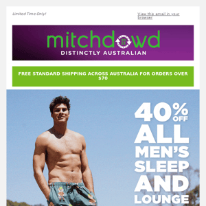40% Off All Men's Sleepwear & Loungewear
