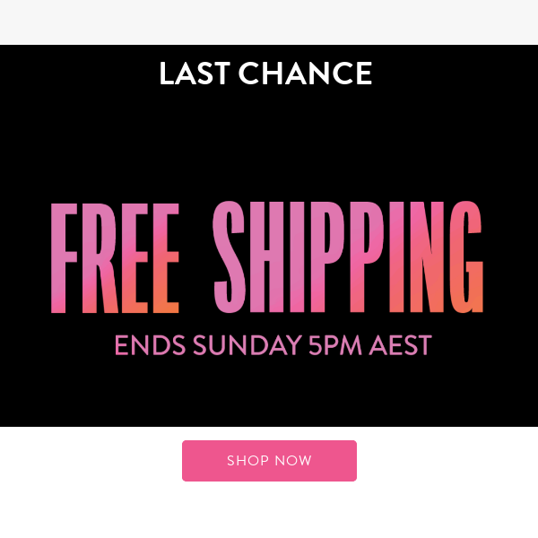 FINAL HOURS for FREE Shipping! 😱✈️