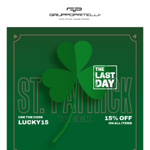 🍀🍀LAST DAY ST.PATRICK WEEK! Shop now for extra 15% OFF on ALL items!