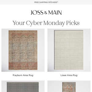 RAYBURN AREA RUG: Cyber Monday deals end tonight... Go, go, go!