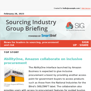 AbilityOne, Amazon collaborate on inclusive procurement