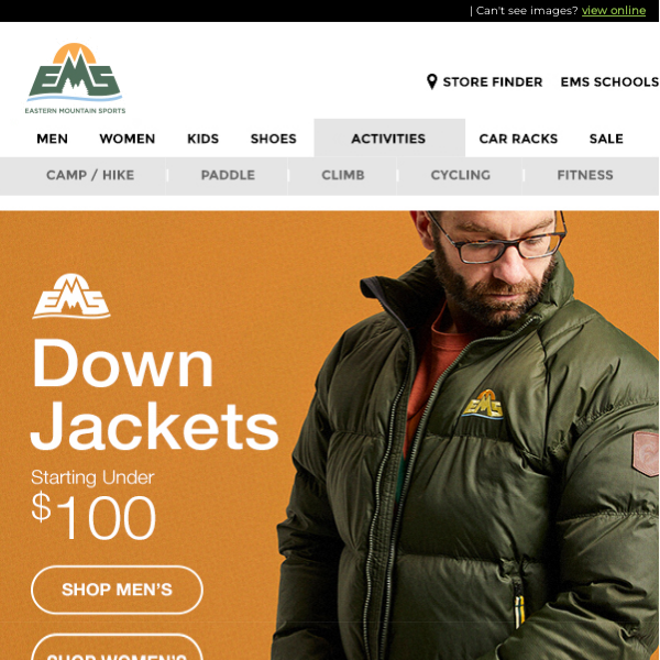 EMS Down ▼ Jackets Starting Under $100! 