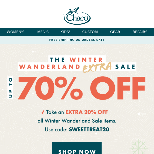 Chill, save, repeat! Extra 20% off Winter Wanderland
