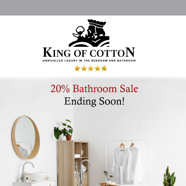 20% OFF Bathroom Items Ending Soon!