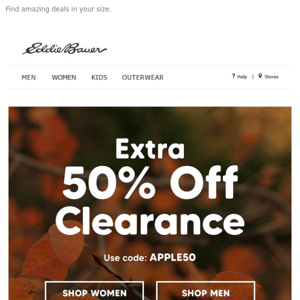 Take An EXTRA 50% Off Clearance