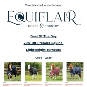 Deal of The Day - 20% Off PE Lightweight Turnout Rugs