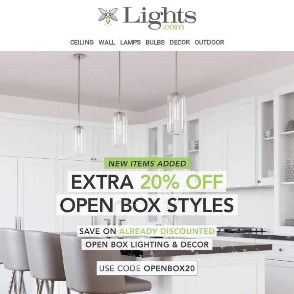 Extra 20% off Open Box Clearance! 🤯 | Lights.com