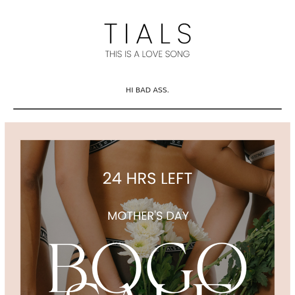 24 hours left: BOGO Free Sustainable Intimates 🖤