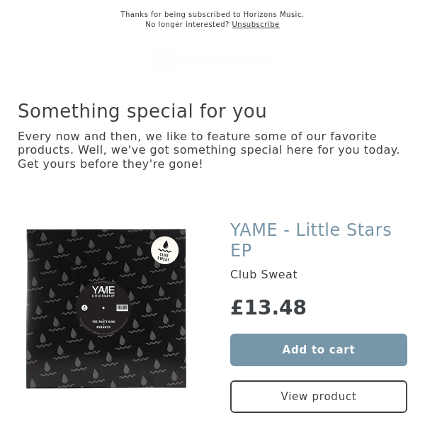 Out now! YAME - Little Stars EP [CLUB SWEAT]